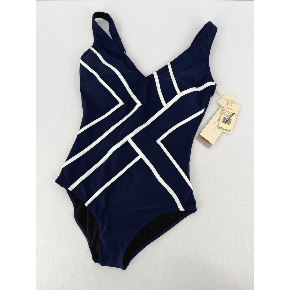 Gottex Mirage Women's One Piece Tummy Control Swimsuit Size 12 Swimwear Pull-on